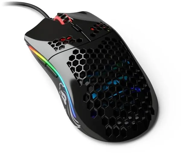 Glorious Model O- (Small) - Blank svart - Gamingmus - Optisk - 6 knappar - Svart med RGB-belysning