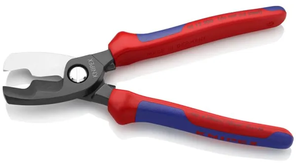 Knipex Kabelsax med dubbla skär, blånerad, med flerkomponentshandtag 200 mm