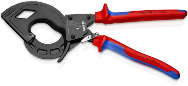 Knipex Kabelsax (Ratsprincip, 3-växlad) svart atramenterad, med flerkomponentshandtag 320 mm