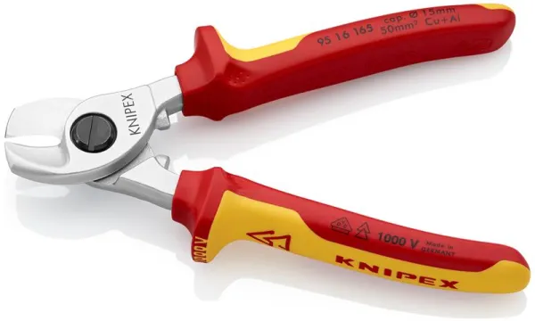 Knipex Kabelsax kromad, VDE-godkänd 165 mm