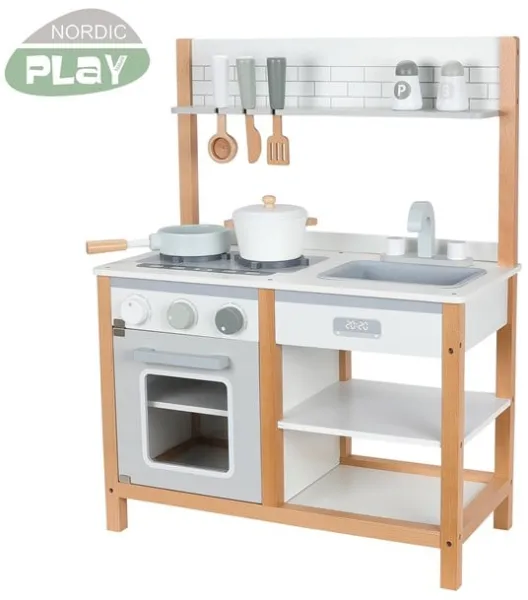 Nordic Play leksakskök med tillbehör Nature
